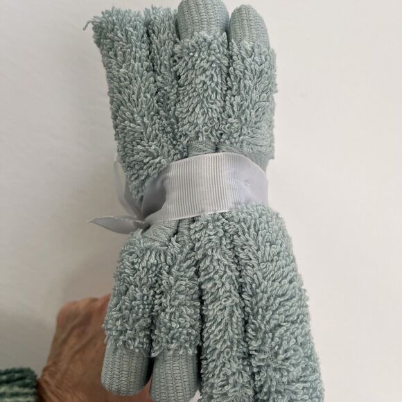 TK Seafoam Wash Cloths Cotton Set of Four 13x13 inch Home Luxury - Picture 4 of 5